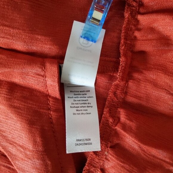 DownEast Elora Long Sleeve Dress In Red Ochre Size XL - Picture 8 of 9